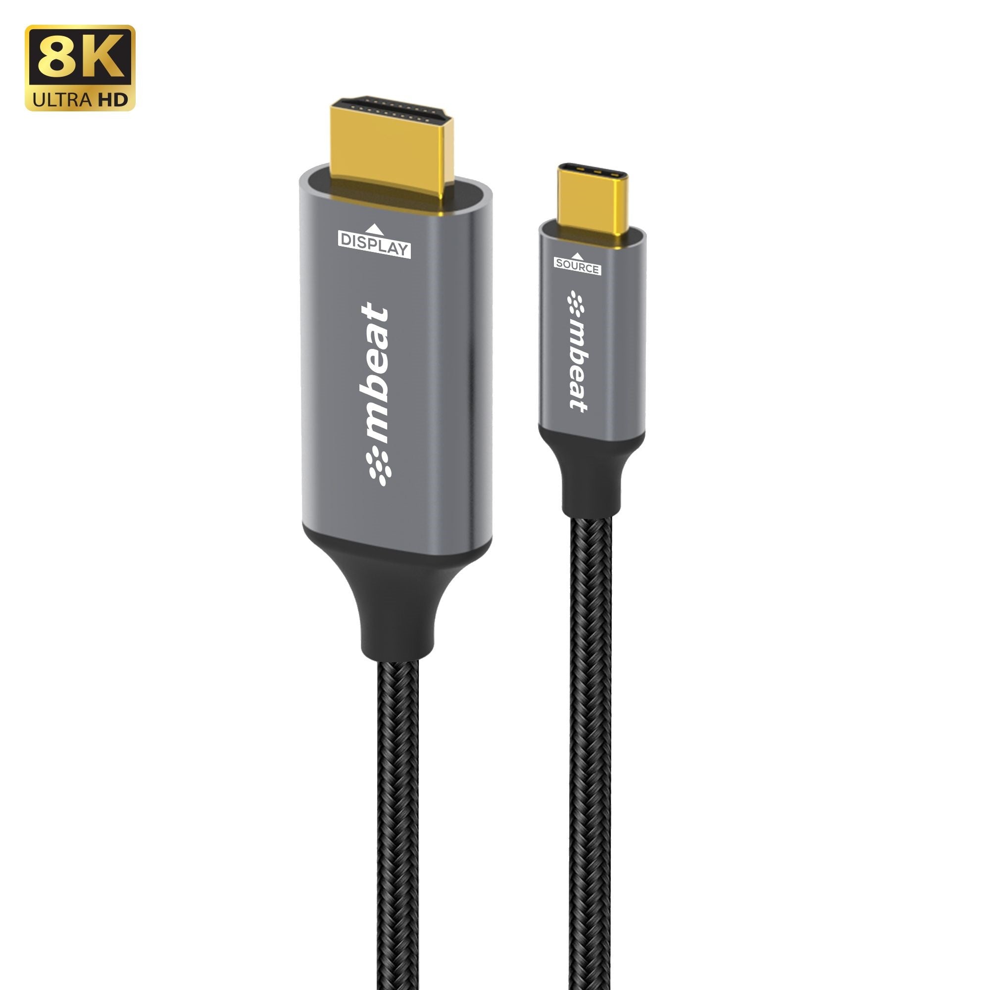 mbeat Tough Link 8K 1.8m USB-C to HDMI Cable  Host Interface: USB-C Output Interface: HDMI USBC-C HDMI  Package Weight: 101.3g mbeat Tough Link 8K 1.8m USB-C to HDMI Cable  Host Interface: USB-C Output Interface: HDMI USBC-C HDMI  Package Weight: 101.3g